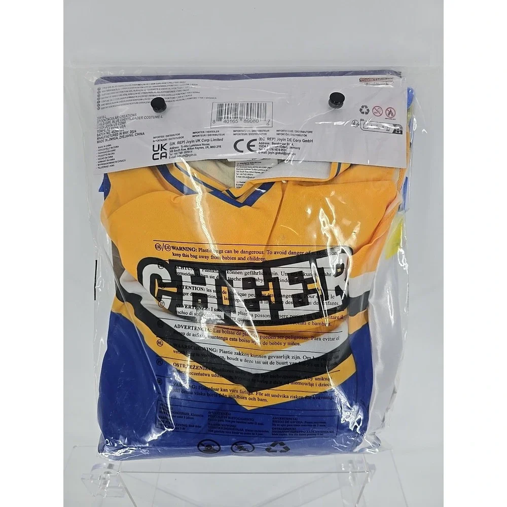 New Spooktacular‎ Creations Blue Cheerleader Halloween Costume Girls Large 10-12